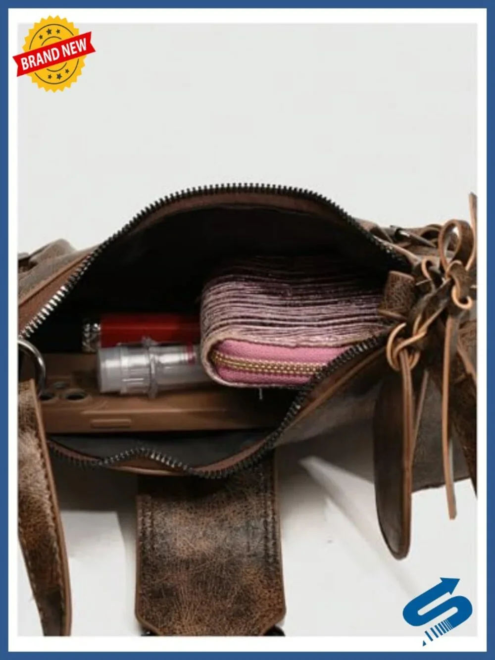 Vintage Hobo Shoulder Bag with Coin Purse Pu Leather Y2k Western Handbag